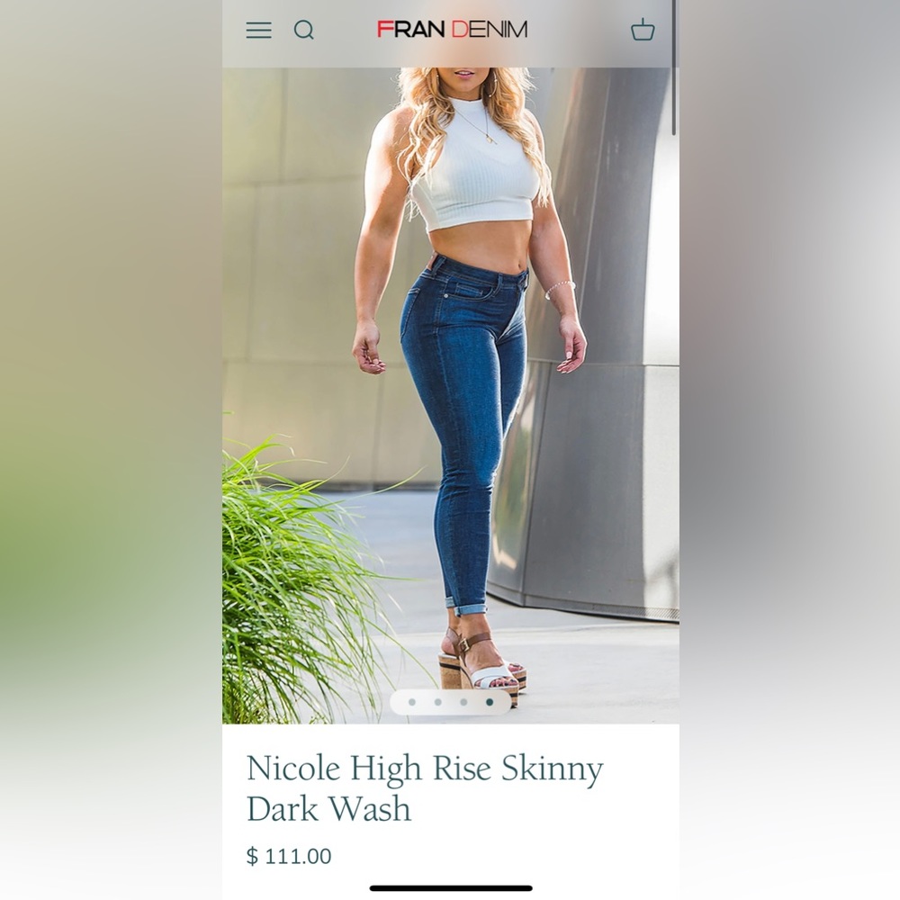 Fran Denim Nicole - Size 24 - dark wash, high rise skinny jeans